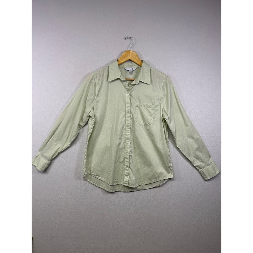 Coastal Grandma Old Navy Womens Medium Sage Green The Classic Shirt Button Down